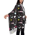 thumbnail image 5 of Cauagu Colorful Geometry Print Women Wrap Shawl tassels Scarves Retro Scarf 77.6"X28.3", 5 of 8