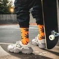 thumbnail image 4 of Couver Unisex Weed Leaf Printed Marijuana Mid-Calf Crew Socks (Black/Green/White), 4 of 7
