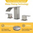 thumbnail image 4 of Bathroom faucets 3 Hole Brushed Nickel Vanity Faucet with led Waterfall Bathroom Faucet 3 Hole Sink Faucet Bathroom 8 inch Widespread Modern Parts Touch on 2 Handle, 4 of 12