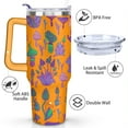 thumbnail image 3 of 40oz Abstract Fantasy Mushrooms Stainless Steel Flip Straw Tumbler Spill Proof Travel Cup Double Wall Vacuum Insulated Coffee Mug with Top Handle, 3 of 6