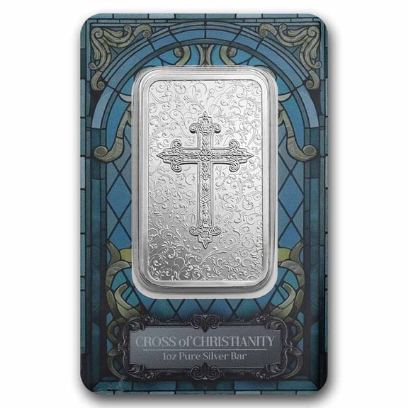 1 oz Silver Bar - PAMP Suisse (Cross of Christianity)
