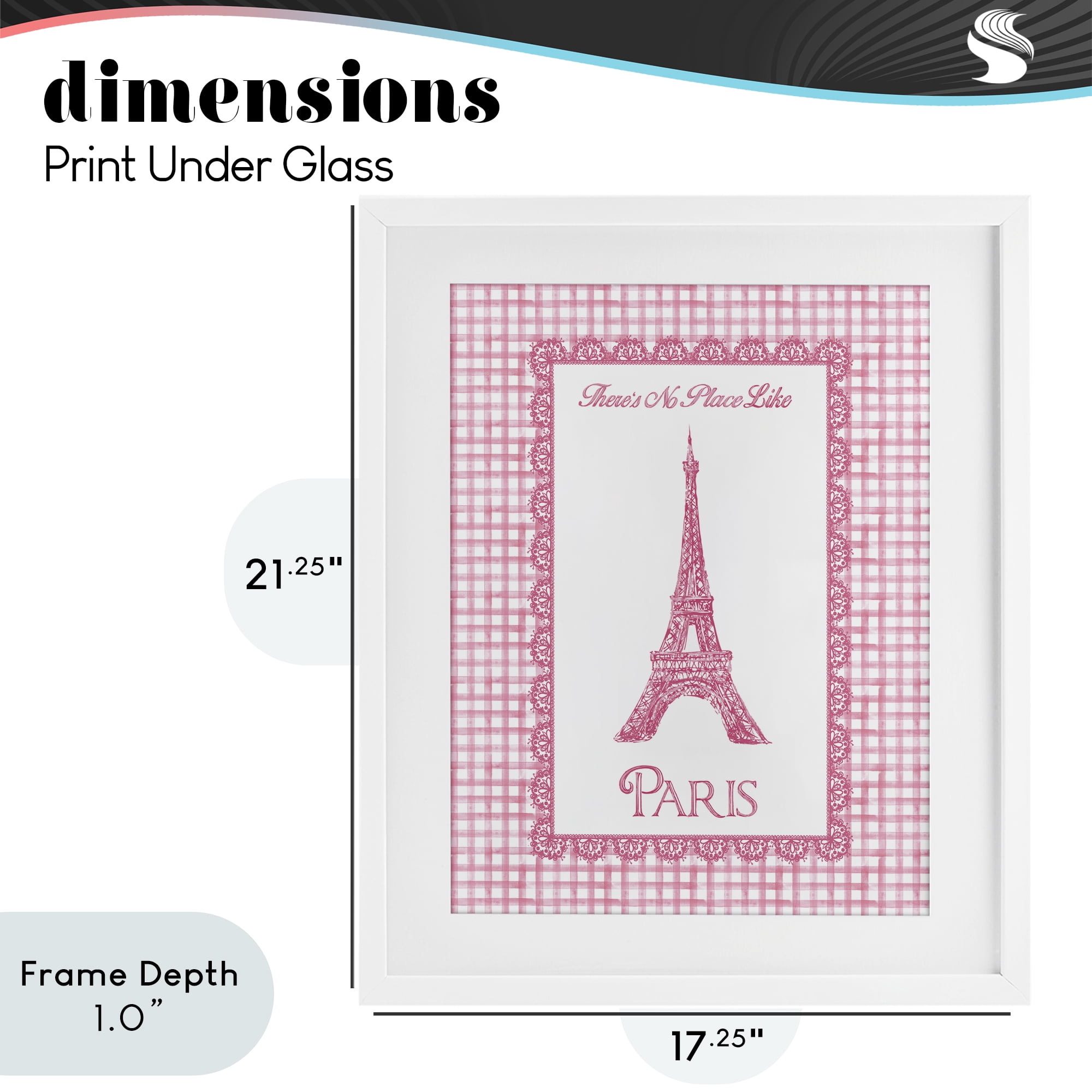Stupell Industries No Place Like Paris Pink Lace White Framed Print Under Glass, design by Conrad Knutsen