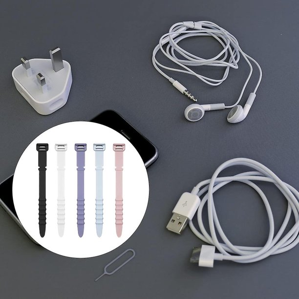 Sujetacables elásticos reutilizables de silicona para sujetar cables elásticos para organizar el almacenamiento del cable de carga del cable de los auriculares (20 piezas, multicolor) XianweiShao 1327533268752