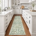 thumbnail image 2 of GLATTICE Runner Rug for Hallway 2x8 Non Slips Rug Runner Super Soft Kitchen Runner Rug Printed Faux Wool Floral Thin Rugs for Entryway Laundry Room Bedroom, Sage Green with Ivory Hues, 2 of 7
