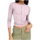 thumbnail image 3 of TaTaai Women Fashion 3/4 Sleeve Round Neck Tops Random Print Cropped Slim Fit Stretchy Soft Comfy Casual Daily Outfits Blouses Gift, 3 of 7