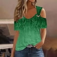 thumbnail image 2 of Turilly Off-The-Shoulder Tops for Women New Short Sleeve Cutout Casual Printed Top, 2 of 5