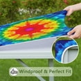 thumbnail image 6 of Colorful Rainbow Tie Dye Spiral Pattern Square Fitted Tablecloth with Elastic Edge,Square Table Cover,Washable Elastic Table Cover for Home Kitchen Party Decor 36"x36", 6 of 6