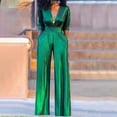 thumbnail image 6 of Ruohan Women's Metallic V-Neck Wide Leg Jumpsuit Party Romper, 6 of 6