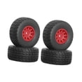thumbnail image 2 of Milaget 4 Pieces RC Tires with Wheel Rim DIY Accessories for Ara550116 Crawler Model Red, 2 of 9
