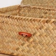 thumbnail image 4 of Caja de almacenamiento Moosky de mimbre con forma de cestas de hierba marina con tapa, tamaño pequeño, 4 of 6