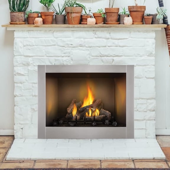 Gas Logs, 10 Piece Ceramic Log for Fireplace and Fire Pit, Heat Resistant Realistic Logs, Stackable Fake Log Set - Gas, Propane, Electric Fireplace Indoor Insert