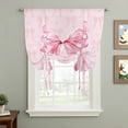 thumbnail image 2 of Pink Bow Balloon Curtains for Bedroom/Front Door/Bathroom, Cute Watercolor Girls Cartoon Luxury Tie Up Curtains 63 Inch Length Light Filtering Kitchen Curtains Shades for Windows 46"x63", 2 of 8