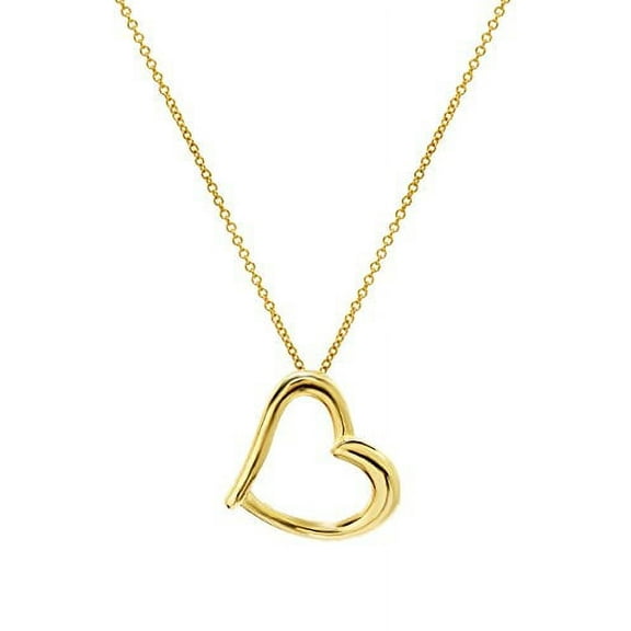 14 Karat Yellow Gold Sweet 16 Heart Pendant Necklace, 18"