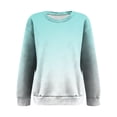 thumbnail image 5 of Women's Oversized Long Sleeve Sweatshirt, Tie Dye Gradient Color Pullover, Loose Fit Crewneck Top, Plus Size Casual Streetwear, Fall Winter Long Sleeve Crewneck Sky Blue XXL, 5 of 9