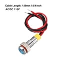 thumbnail image 3 of Unique Bargains Signal Indicator Light AC/DC 110V 6mm Blue LED Metal Shell, 3 of 4