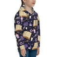thumbnail image 3 of Salouo Lavender Flowers Pattern Hoodie Sweatshirt for Youth, Fall Pullover Hoodie Sweatshirt Long-Sleeve Pullover Hooded Sweatshirt-X-Large, 3 of 6