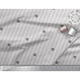 thumbnail image 3 of Soimoi Gray Modal Satin Fabric Bee & Stripe Printed Fabric 1 Yard 42 Inch Wide, 3 of 3
