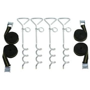 Trampoline Anchor Kit - Heavy Duty Tie Down System - Set of 4 - Tie Downs with Ground Stakes