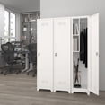 thumbnail image 5 of Broom Closet Storage Cabinet,65" H Slim Tool Cabinets with Locking Door and 2 Shelves,Utility Cabinet with Hanging Rod and Hooks for Home Office,White, 5 of 8