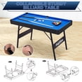 thumbnail image 7 of RayChee 54" Folding Pool Billiard Table, Portable Pool Game Table with 2 Cue Sticks, 16 Balls, Triangle for Kids Family, 7 of 7