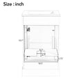 thumbnail image 3 of Modern 20" Bathroom Vanity with Ceramic Sink, Soft Close Door, Adjustable Shelf and Door-Mounted Storage Rack, For Bathroom, White, 3 of 18