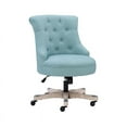 thumbnail image 3 of Linon Sinclair Wood Upholstered Office Chair in Light Blue, 3 of 13
