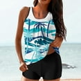 thumbnail image 2 of Wxjgog Tankini Swimsuits for Women 2025 Plus Size Bathing Suit Two Piece Swim Suit Printed Blouson Tank Top with Boyshorts, 2 of 5