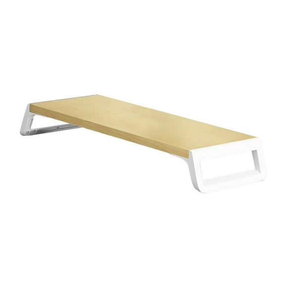 Soporte para monitor de computadora para pantalla de PC Ergonomía Ahorro de espacio Soporte para monitor de madera madera y blanco