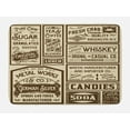 thumbnail image 1 of Vintage Bath Mat, Mega Pack Old Advertisement Designs Labels Retro Style Calligraphy Illustration, Non-Slip Plush Mat Bathroom Kitchen Laundry Room Decor, 29.5 X 17.5 Inches, Brown Cream, Ambesonne, 1 of 2