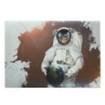 thumbnail image 1 of Outer Space Cutting Board, Kitty Cosmonaut on Earth World in Front of Color Splash Surreal Design, Decorative Tempered Glass Cutting and Serving Board, Large Size, Red White, by Ambesonne, 1 of 1