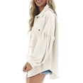 thumbnail image 4 of Chaqueta casual para mujer con manga abullonada, suave, agradable a la piel, transpirable, color puro, chaqueta con manga abullonada para mujer al aire libre en interiores, 4 of 6