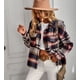 thumbnail image 2 of Abrigos casuales a cuadros en contraste para mujer de TEELYNN, abrigo de invierno de manga larga con bolsillos grandes estilo vintage, prendas de vestir elegantes y holgadas de lana 2022, 2 of 5