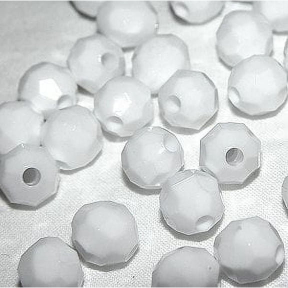JOLLY STORE Crafts 8mm Faceted Beads Opaque White Color, 500pcs