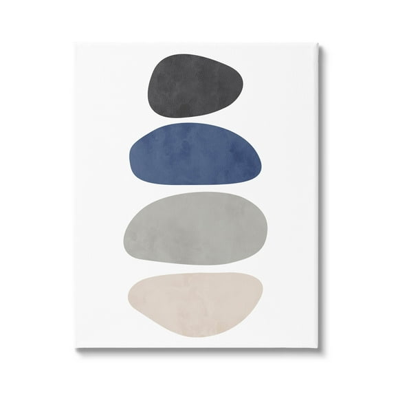 Minimal Stacked Round Shapes Abstract Graphic Art Gallery Wrapped Canvas Print Wall Art