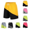 thumbnail image 2 of Mrzvby Sports Shorts For Men Splice Color Athleisure Shorts Straight Leg Flat Front Exercise Sweatpants Beach Elastic Drawstring Waist Pants, 2 of 3