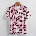 thumbnail image 3 of Leopard Print Pattern Women's Short Sleeve T-Shirt Crew Neck Casual Summer Trendy Loose Fit Tops, 3 of 6