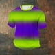 thumbnail image 2 of Ceisia Men's Casual Mardi Gras Graphic T-shirt Short Sleeve Round Neck Purple Green Yellow Stripe & Mask Print Summer Streetwear Tee Tops Purple S Gifts, 2 of 5