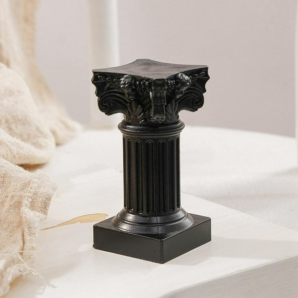Creativo Miniatura Pilar Romano Estatua Pedestal Candelabro Candelabro Soporte Mesa de Boda Interior Hogar Comedor Diseño de Fiesta Decoración Regalos , negro