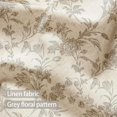 thumbnail image 5 of No Hook Shower Curtain with Snap in Liner Gray Floral Cotton Linen Cottagecore Shower Curtain for Bathroom 72" W x 75" L, 5 of 14