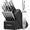 Black, variant on Astercook 16-Piece Kitchen Knife Set with Wooden Block and Dual Built-In Sharpener, Full Tang Design Knives Set with Ergonomic Steel Handles, Razor Sharp & Rust-Resistant, Walnut Brown