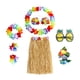 thumbnail image 5 of Injueey Conjunto de traje de flores hawaianas para fiesta en la playa, ropa de baile, Kit de de hierba de Color brillante de tela para 60CM 2piezas, 5 of 6