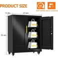thumbnail image 5 of Modern Metal Accent Storage Cabinet with Doors and 2 Adjustable Shelves for Bathroom Home Office Living Room, 5 of 6