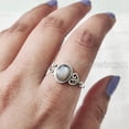 thumbnail image 2 of Natural Grey Moonstone Ring, Grey Moonstone Gemstone Ring, June Birthstone, Tiny Bohemian Ring, 925 Sterling Silver, Designer Womens Ring, Christmas Thanksgiving, Handmade Statement Jewelry, 2 of 8