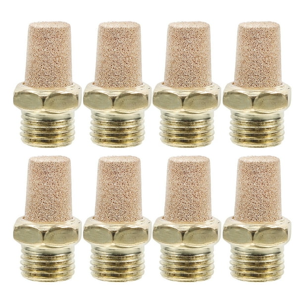 Válvula de silenciador solenoide de 8 piezas Válvulas solenoides roscadas Accesorio de cilindro de repuesto(1/4" PT)