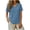 #0165-Blue, variant on Women's Casual Tops V Neck Short Sleeve Cutout Shoulder Curved Hem Tops Summer Loose Fit Comfy Tunics Gift