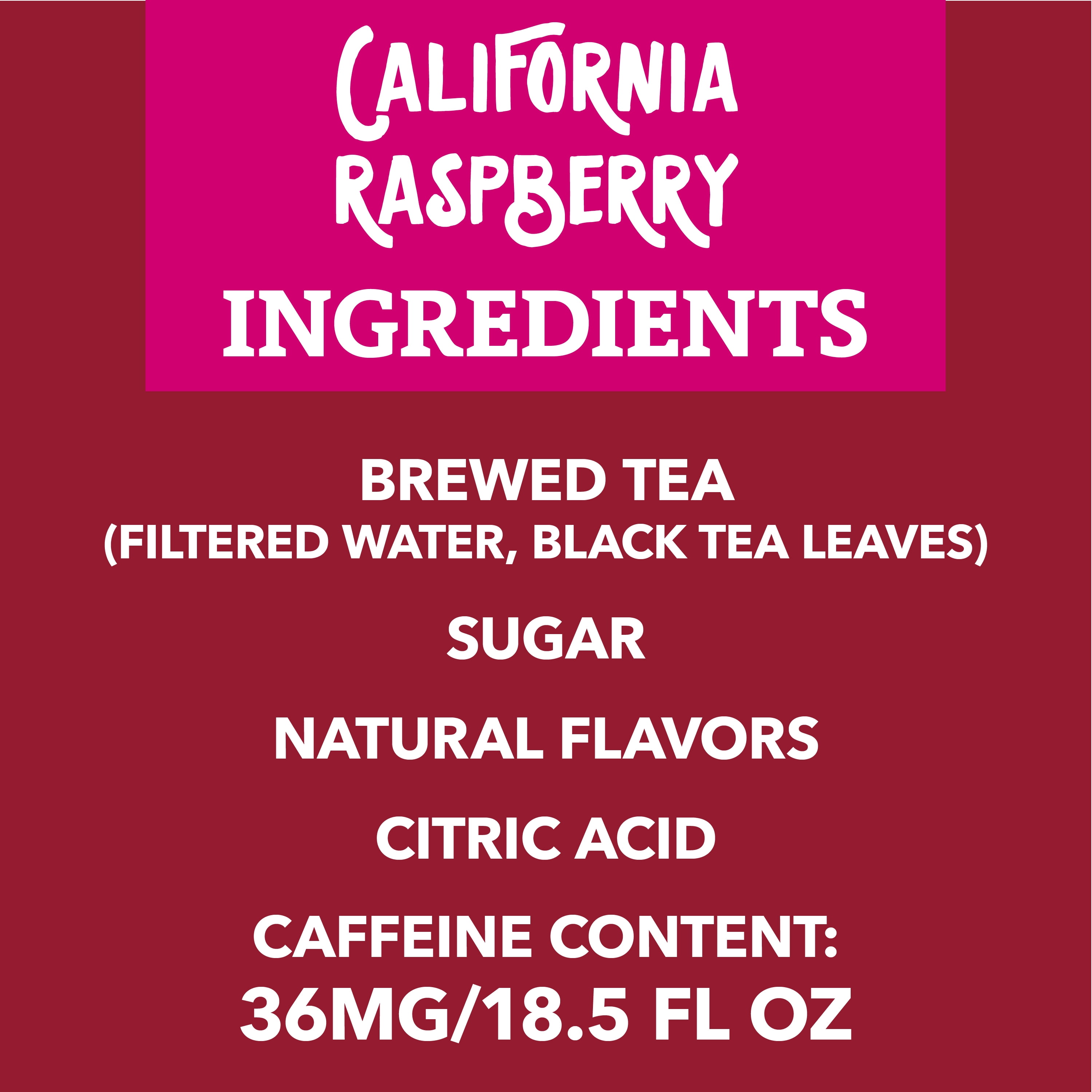 Gold Peak Locally Sourced California Raspberry Iced Tea, 18.5 fl oz Bottles (12 Pack)