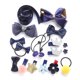 thumbnail image 5 of Qarigey 18 unids/set estilos mixtos lazos para el cabello niños niñas regalo de vacaciones pinza para el cabello Kit de soporte de cola de Accesorio para el cabello azul profundo, 5 of 6
