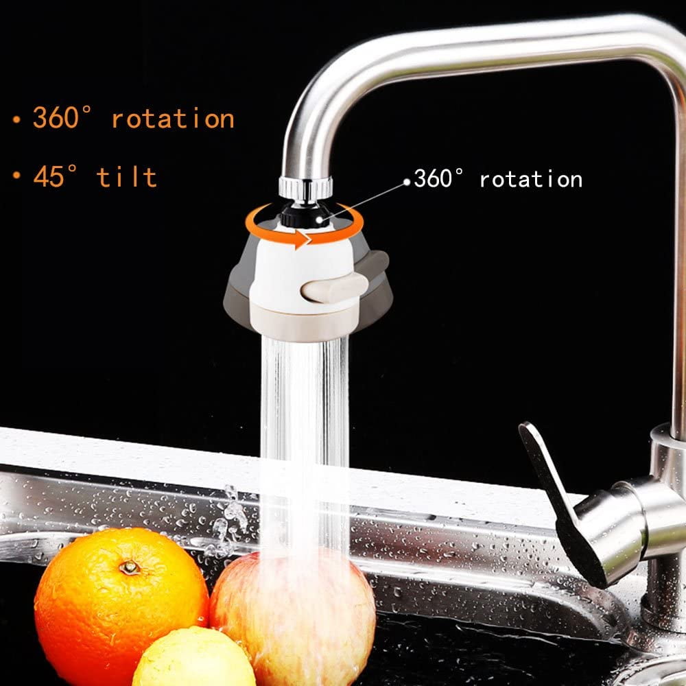 360°Rotatable High Pressure Sink Sprayer Head,Universal ABS Splash Filter Kitchen Sink Faucet Water Spray Nozzle Head,3 Modes Adjustment