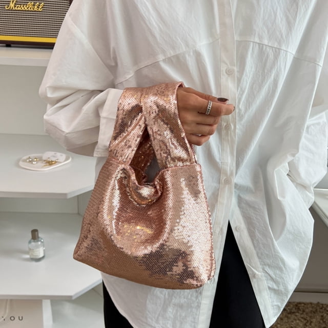 Bolso Lentejuelas Diamante de imitación Bolso Mujer Moda Embrague Chica Purpurina Monedero (Oro)