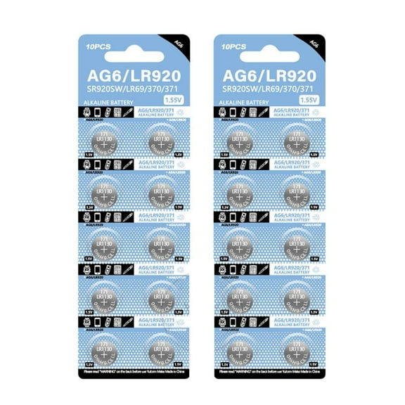 Yammee 1.55V Coin Battery AG6 Button Cell Batteries for Watch Toy Remote Control Clocks